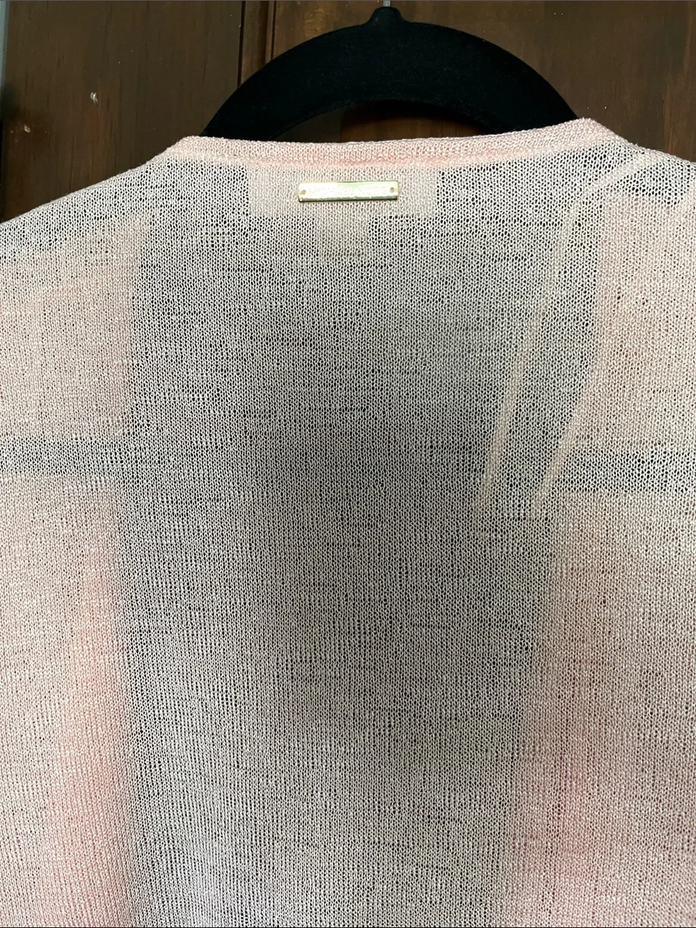 Michael Kors Light Pink Open-Front Draped Cardigan